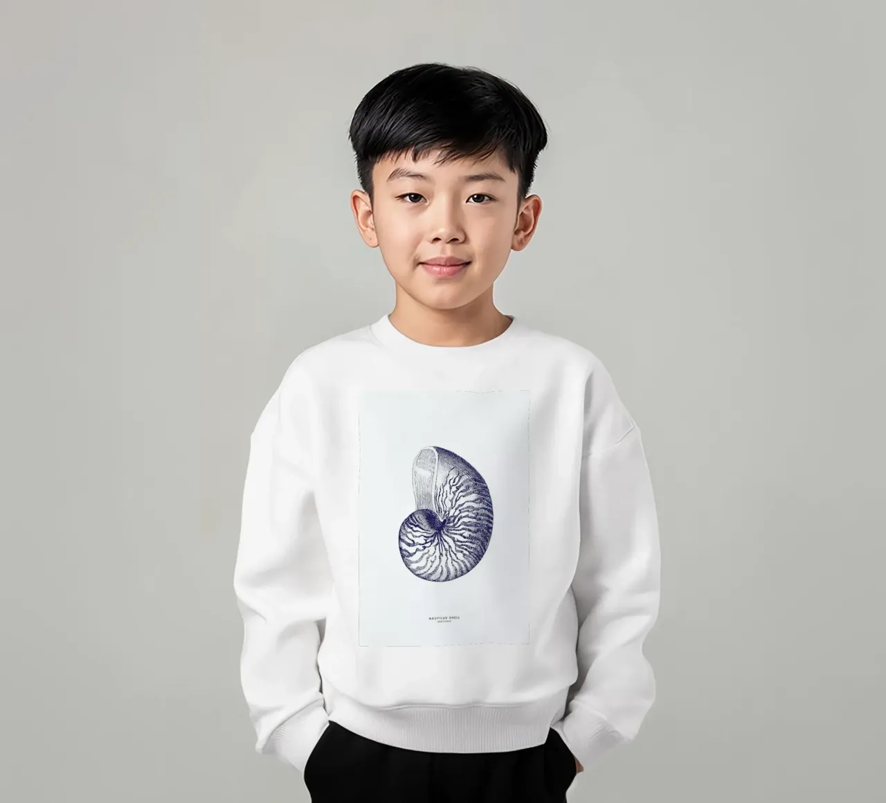 Nautilus Shell II kids sweatshirt by Flora & Fauna