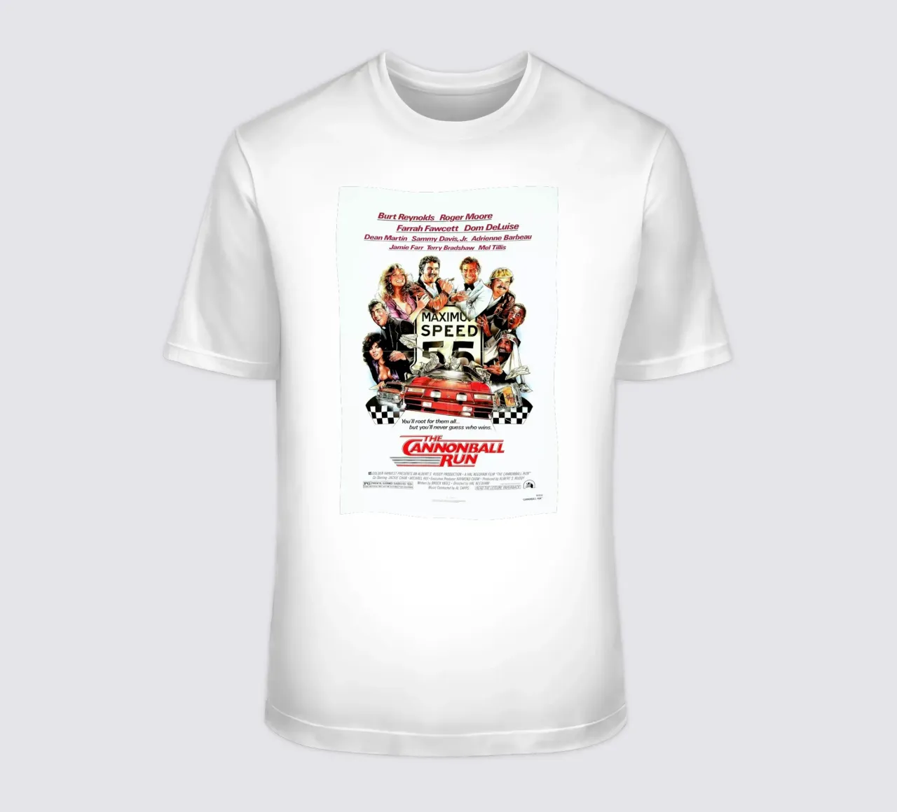‘The Cannonball Run’ Retro Movie Poster t-shirt da Gallery Print and Art Limited