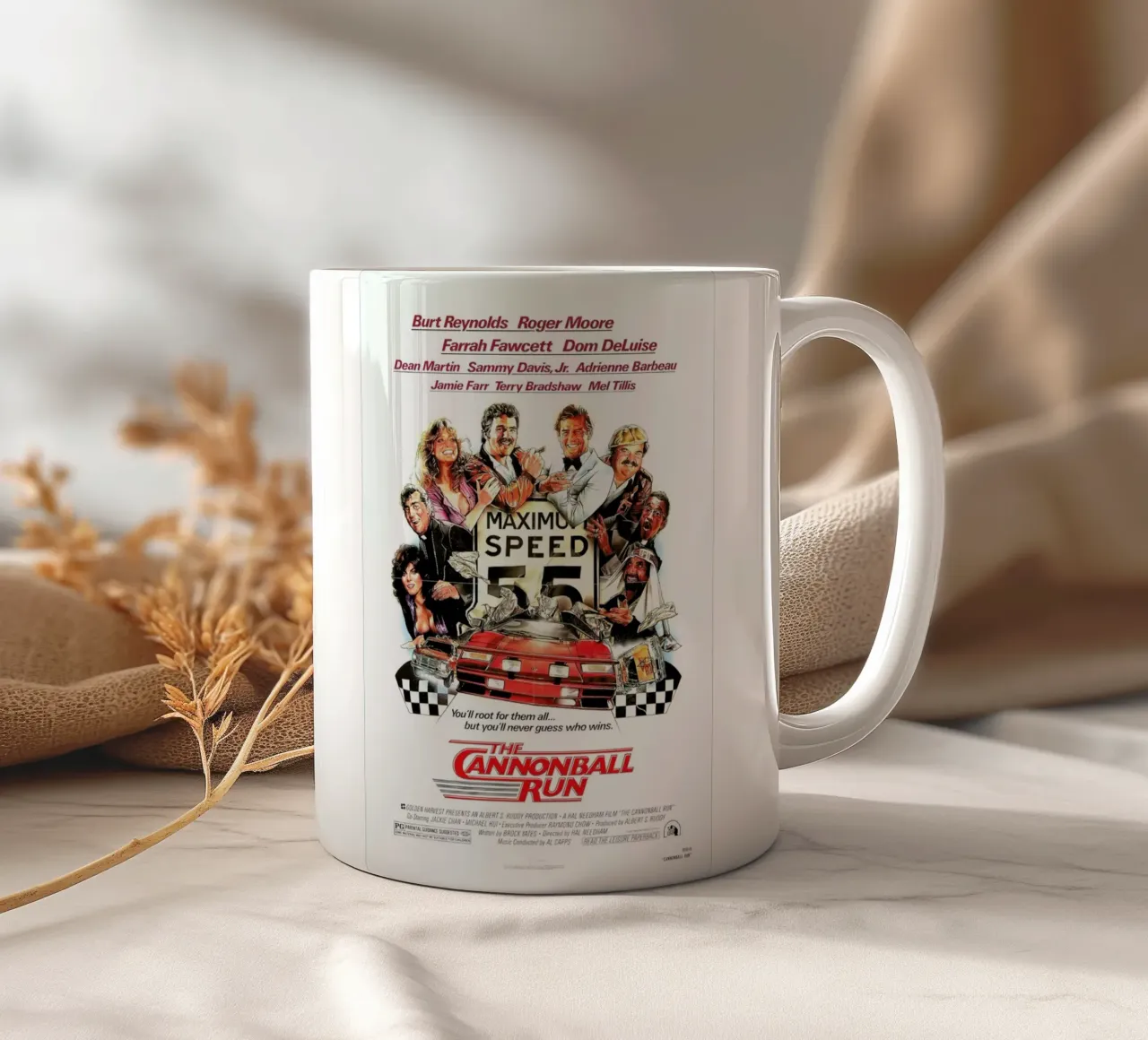 ‘The Cannonball Run’ Retro Movie Poster tazza in ceramica da Gallery Print and Art Limited