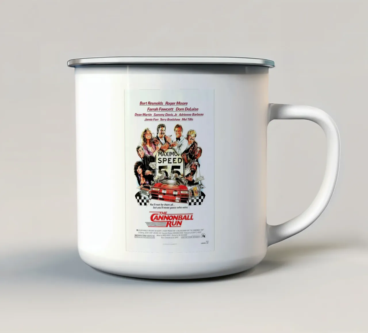 ‘The Cannonball Run’ Retro Movie Poster tazza in smalto da Gallery Print and Art Limited