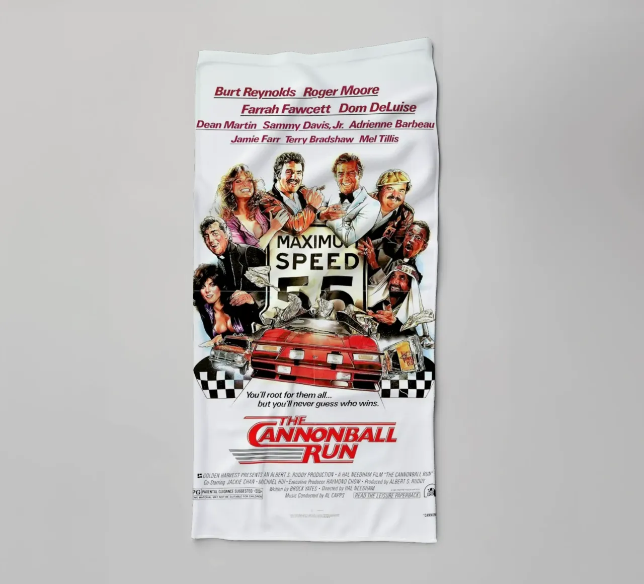 ‘The Cannonball Run’ Retro Movie Poster asciugamano da bagno da Gallery Print and Art Limited