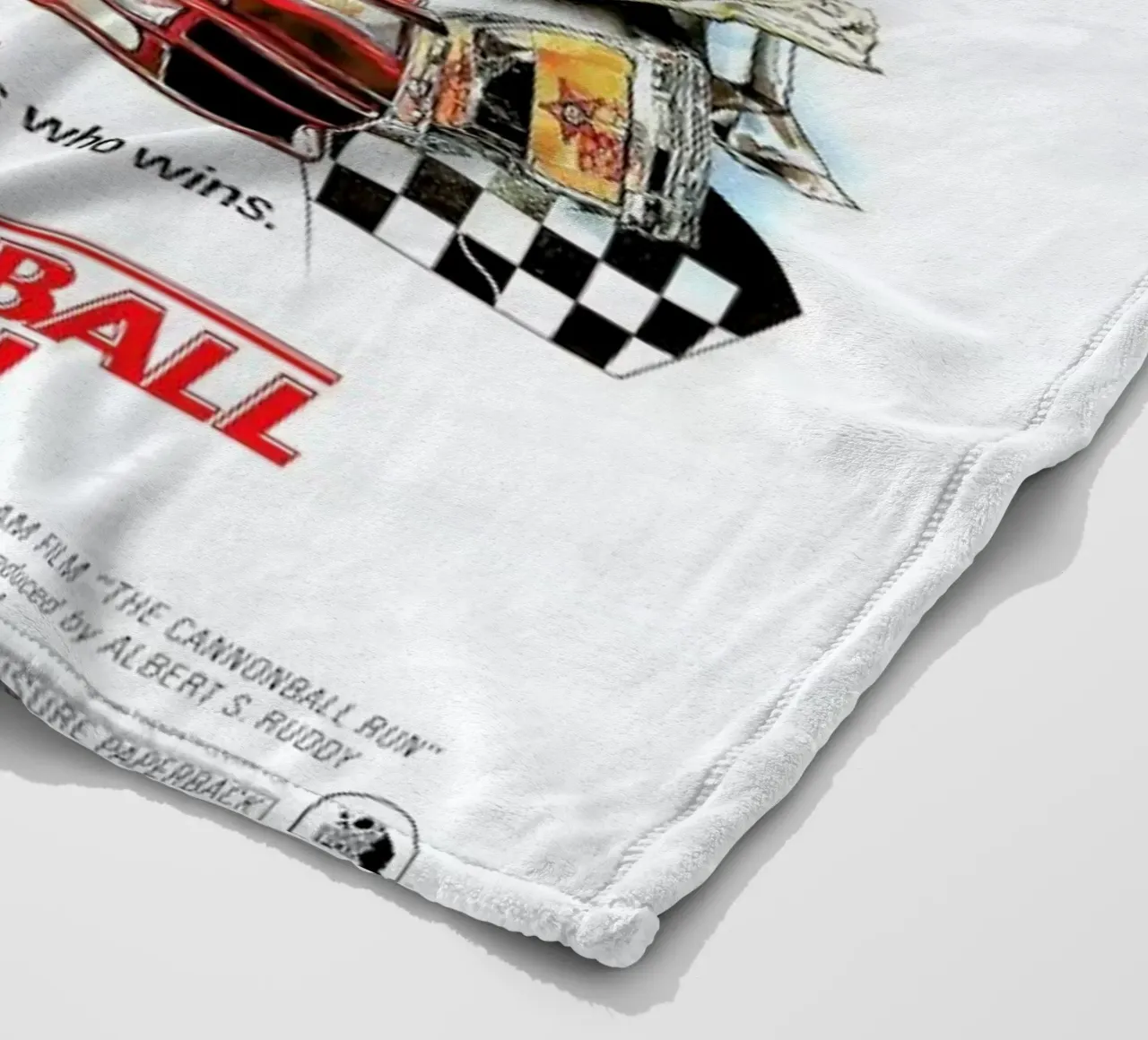 ‘The Cannonball Run’ Retro Movie Poster fleece blanket by Gallery Print and Art Limited
