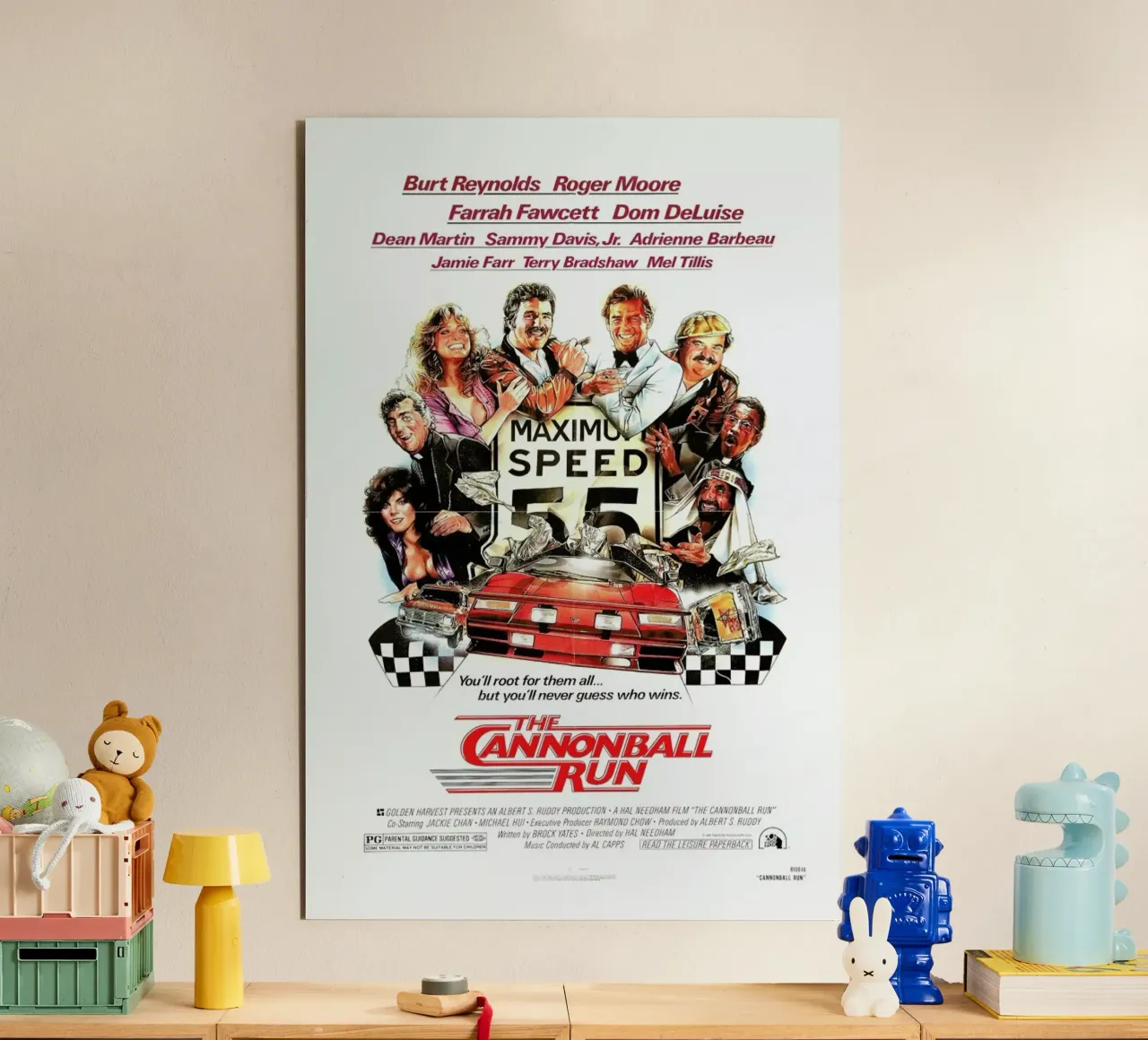 ‘The Cannonball Run’ Retro Movie Poster alluminio dibond da Gallery Print and Art Limited
