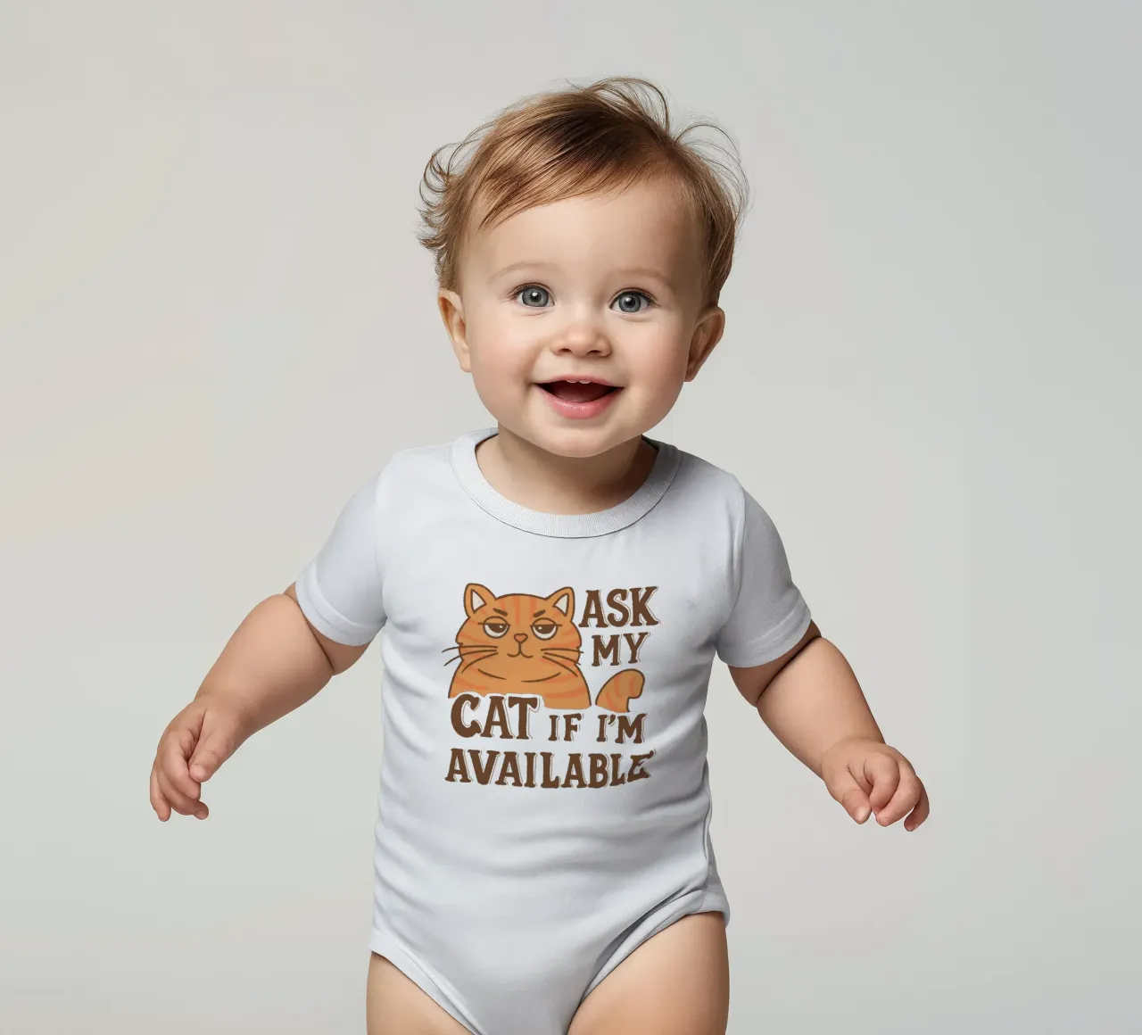 Pregunte a mi gato si estoy disponible body de bebé de Loobs