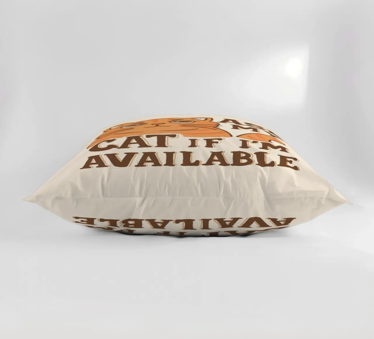 Ask my cat if i'm available decorative cushion by Loobs