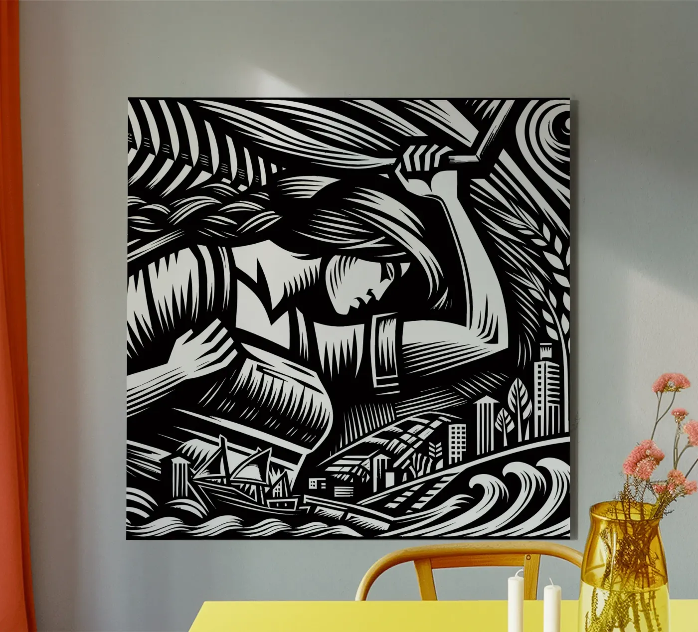 Expressionist worker forex plate by Mohs