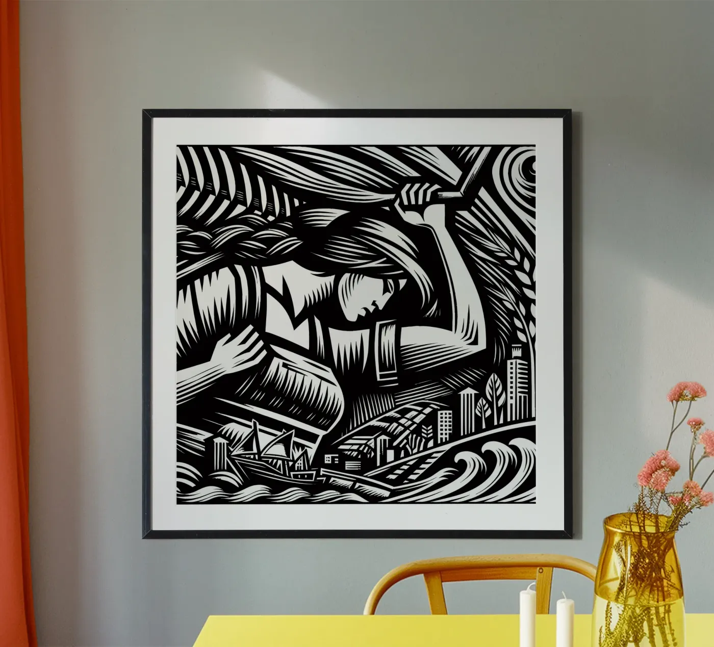 Expressionist worker poster da Mohs