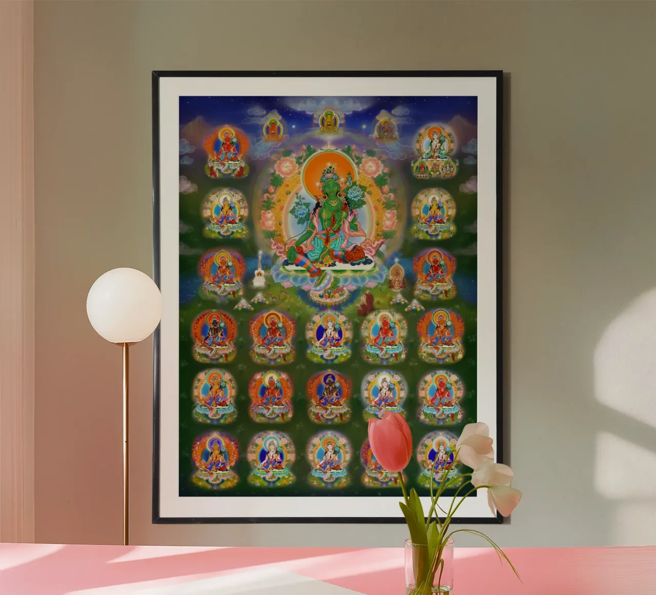 21 Taras, Thangka di Christine Schnoell poster con telaio in alluminio da Happy 😃 Art 🎨 by Christine Schnoell
