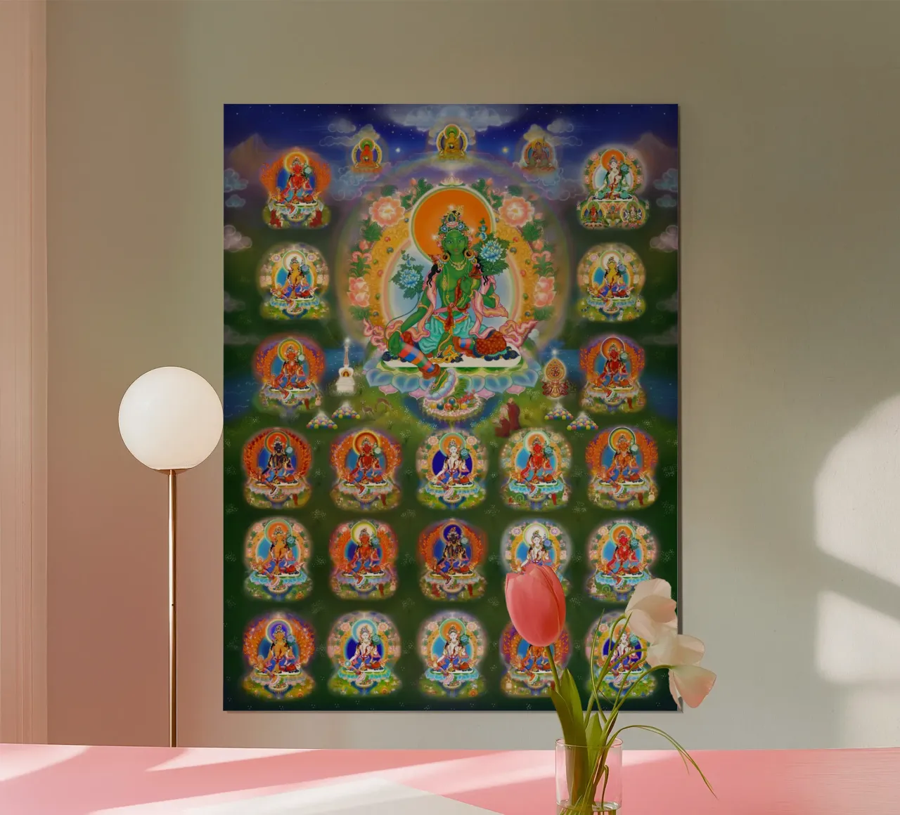 21 Taras, Thangka di Christine Schnoell poster con telaio in alluminio da Happy 😃 Art 🎨 by Christine Schnoell