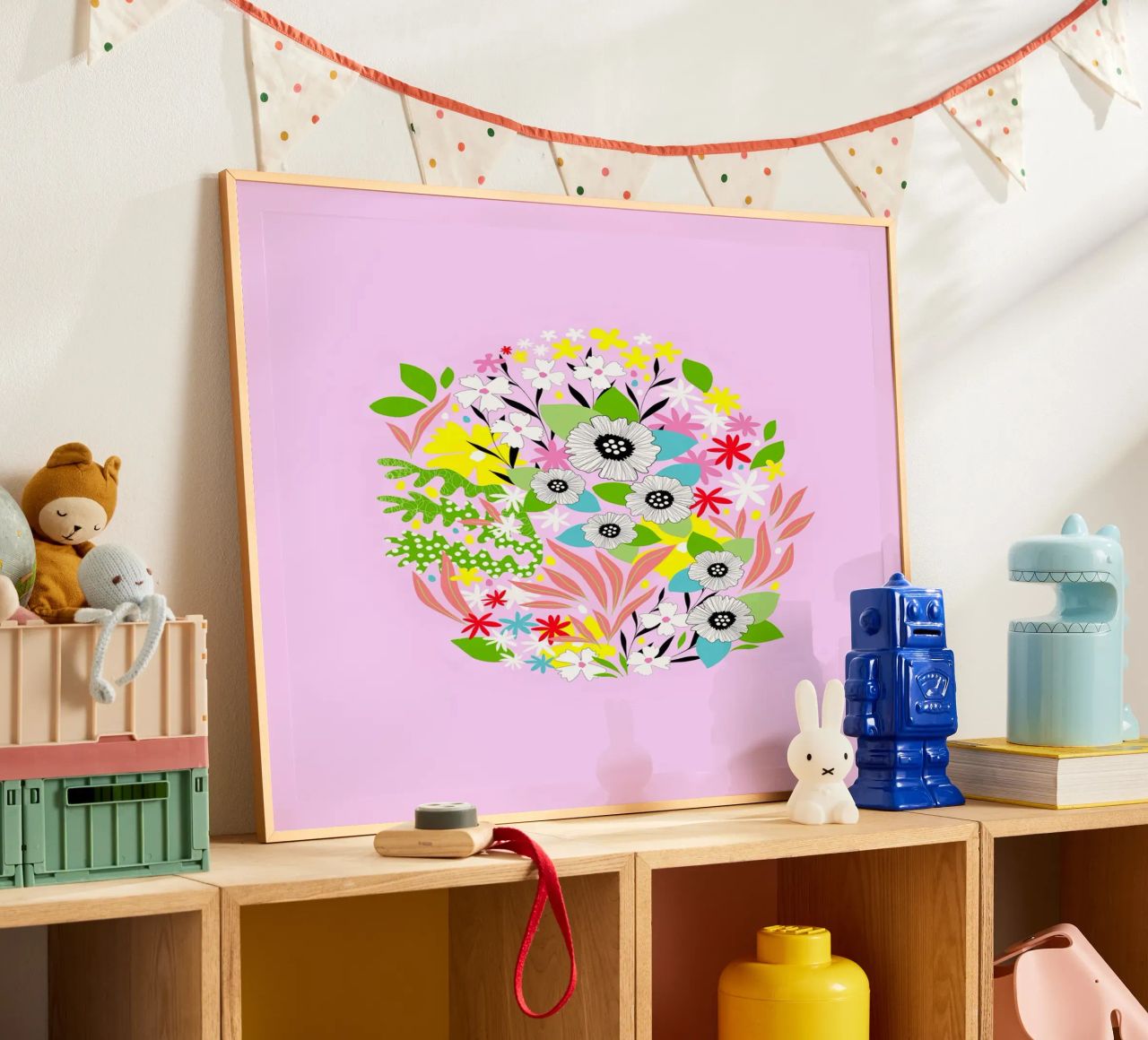 Floral Easter Egg on Pink poster by Dominique Vari