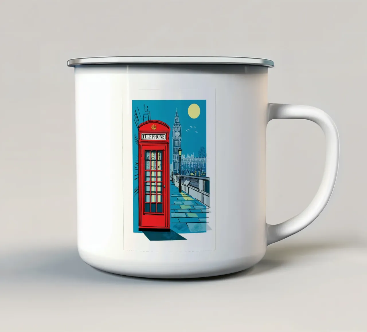 Casella telefonica di Londra tazza in smalto da Rocket68