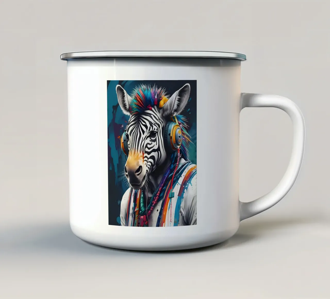 Melomane zebrato tazza in smalto da MakArena