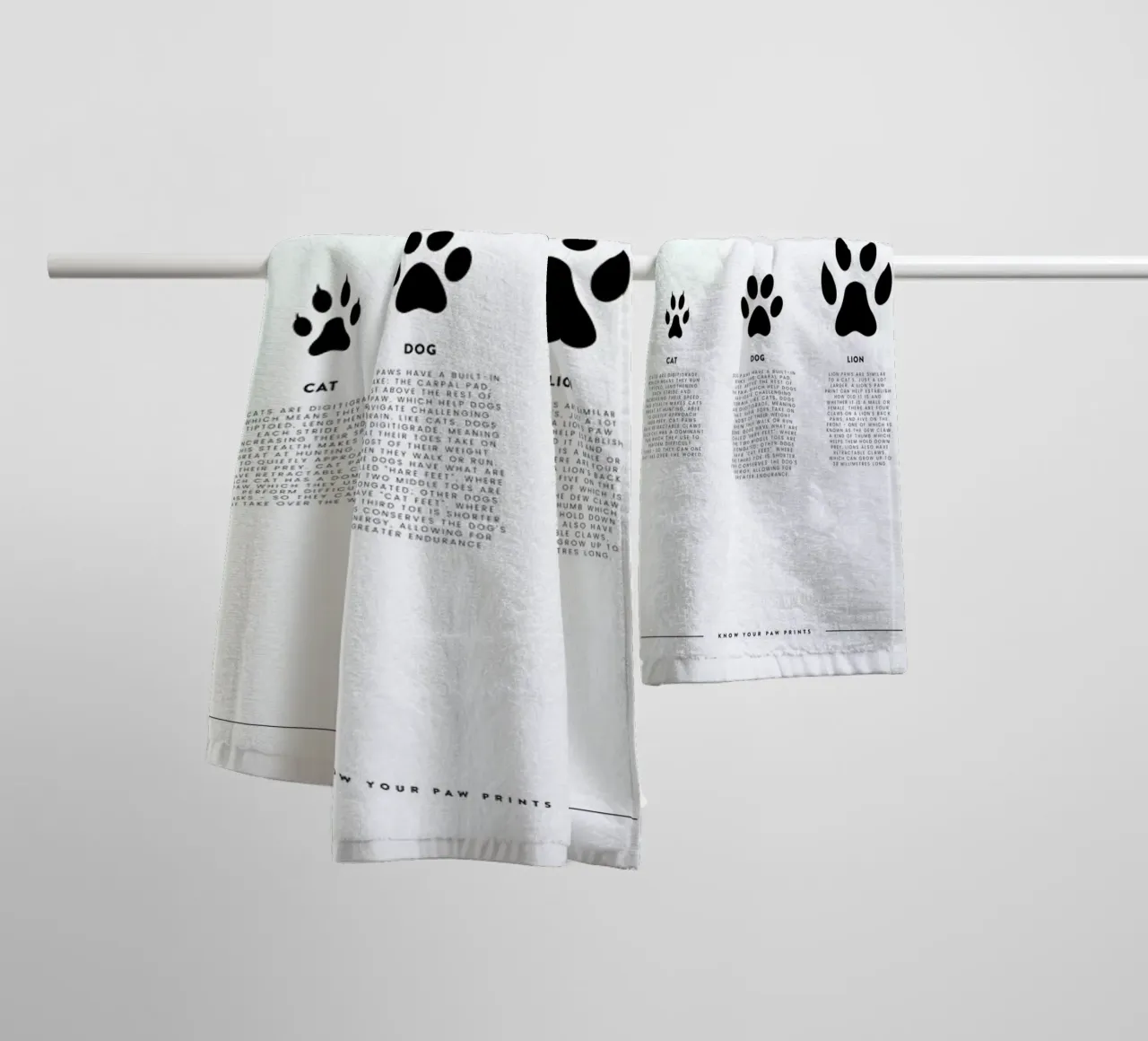 Animal sizing chart asciugamano da bagno da daylight design studio