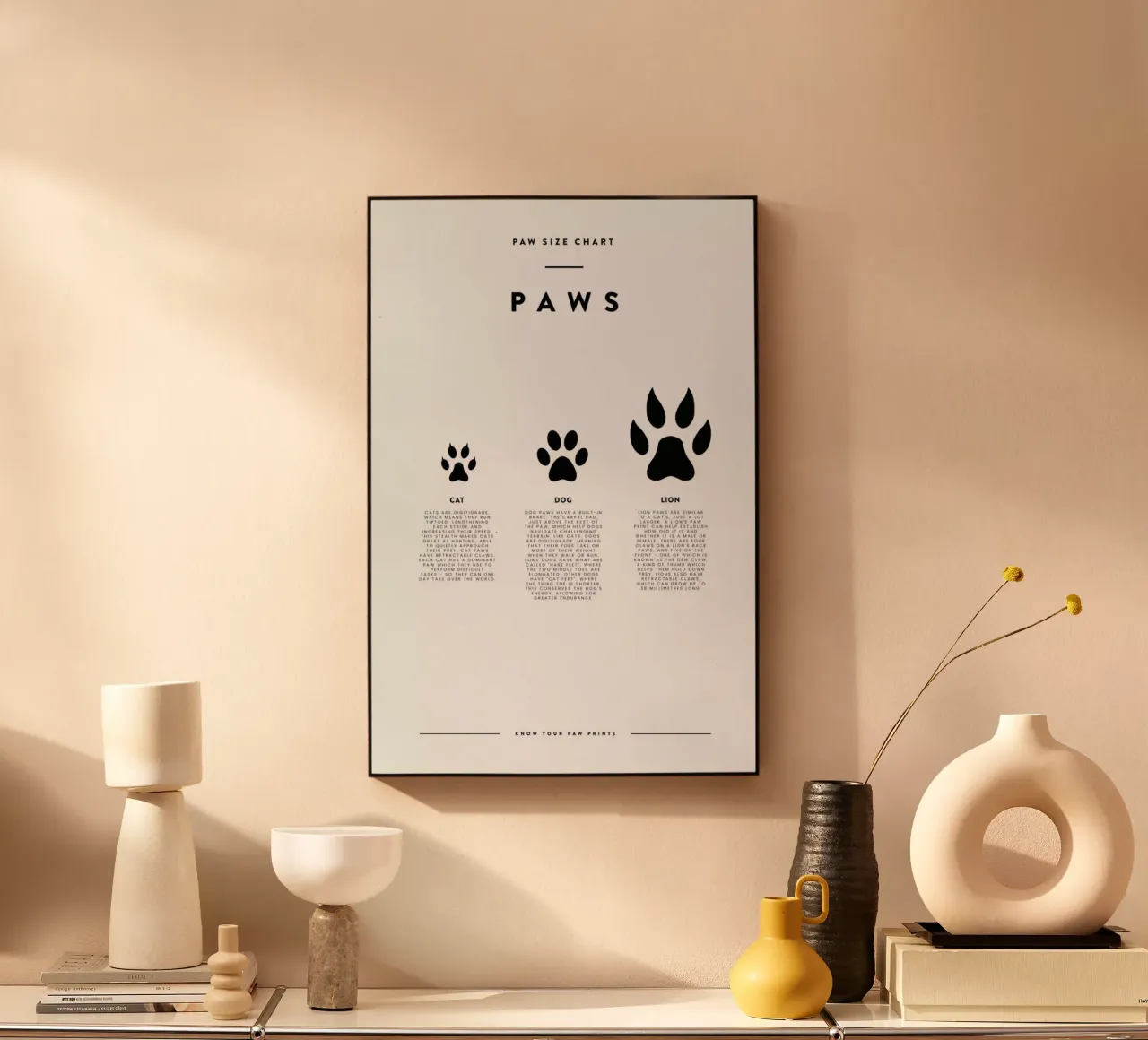 Animal sizing chart plexiglass da daylight design studio