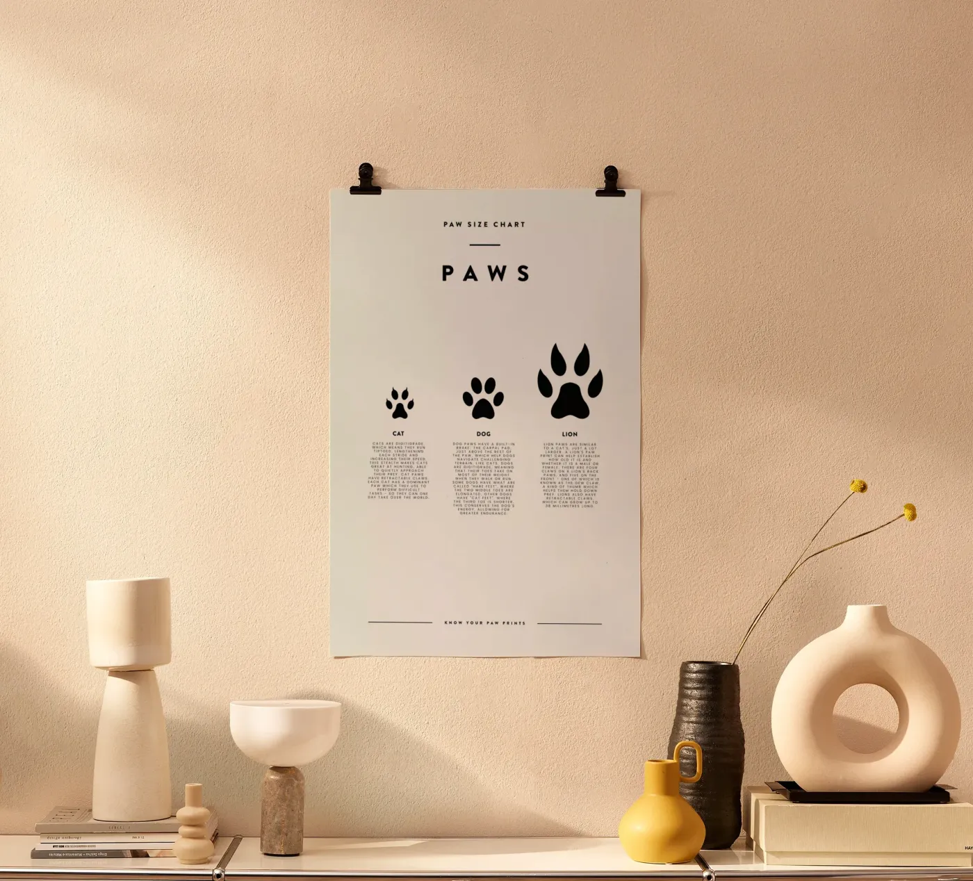 Animal sizing chart poster van daylight design studio