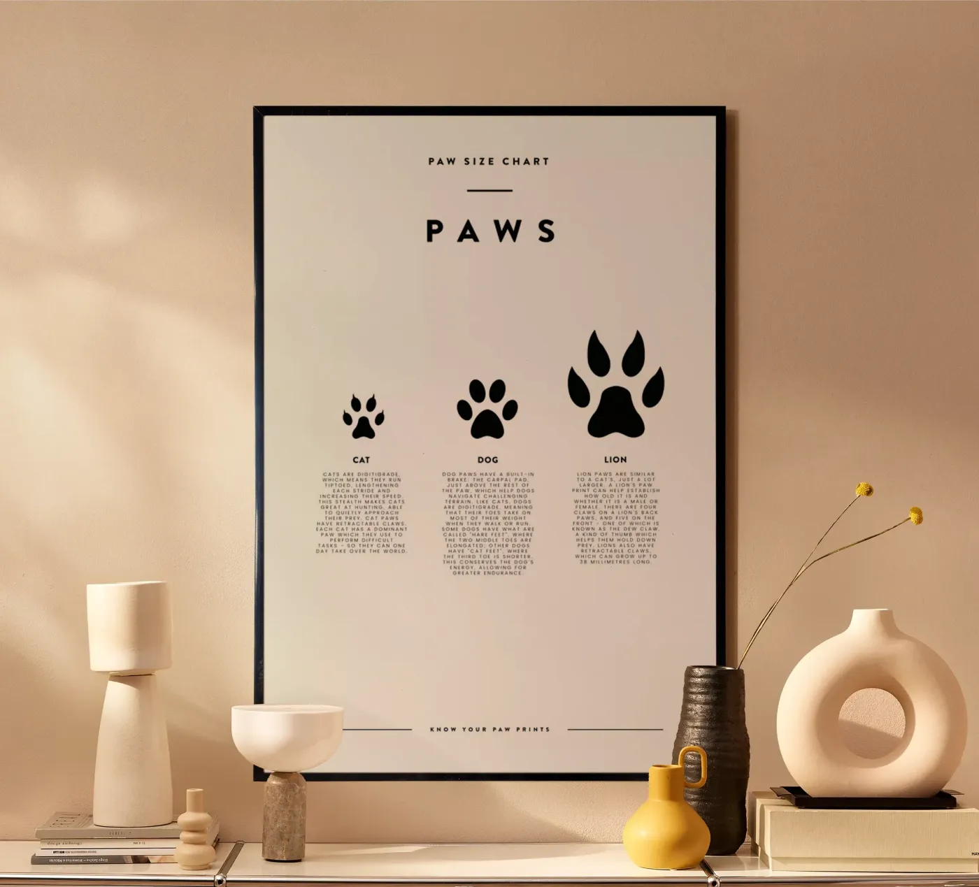 Animal sizing chart poster da daylight design studio