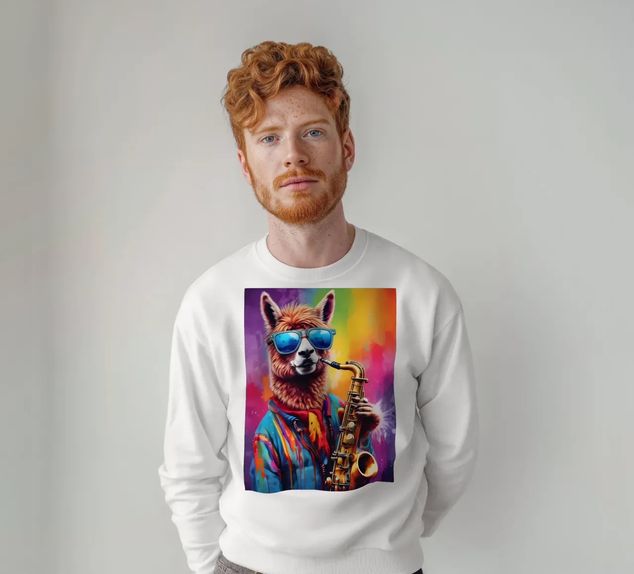 Lama che suona il sassofono felpa da MakArena