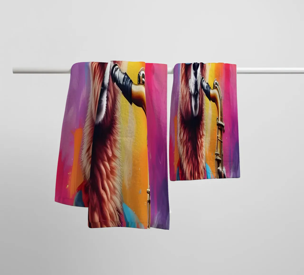 Lama playing the saxophone towel by MakArena