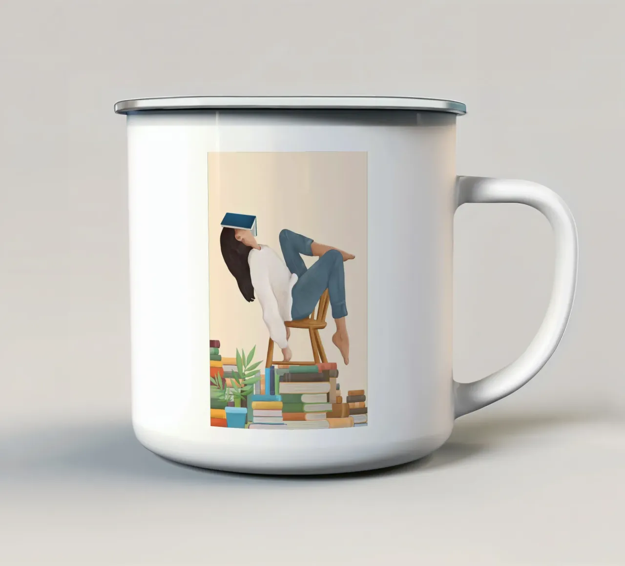Lost in my books tazza in smalto da Flow Line