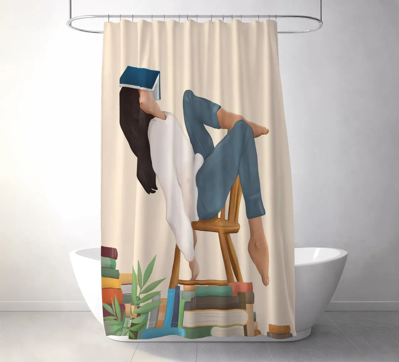 Lost in my books rideau de douche de Flow Line