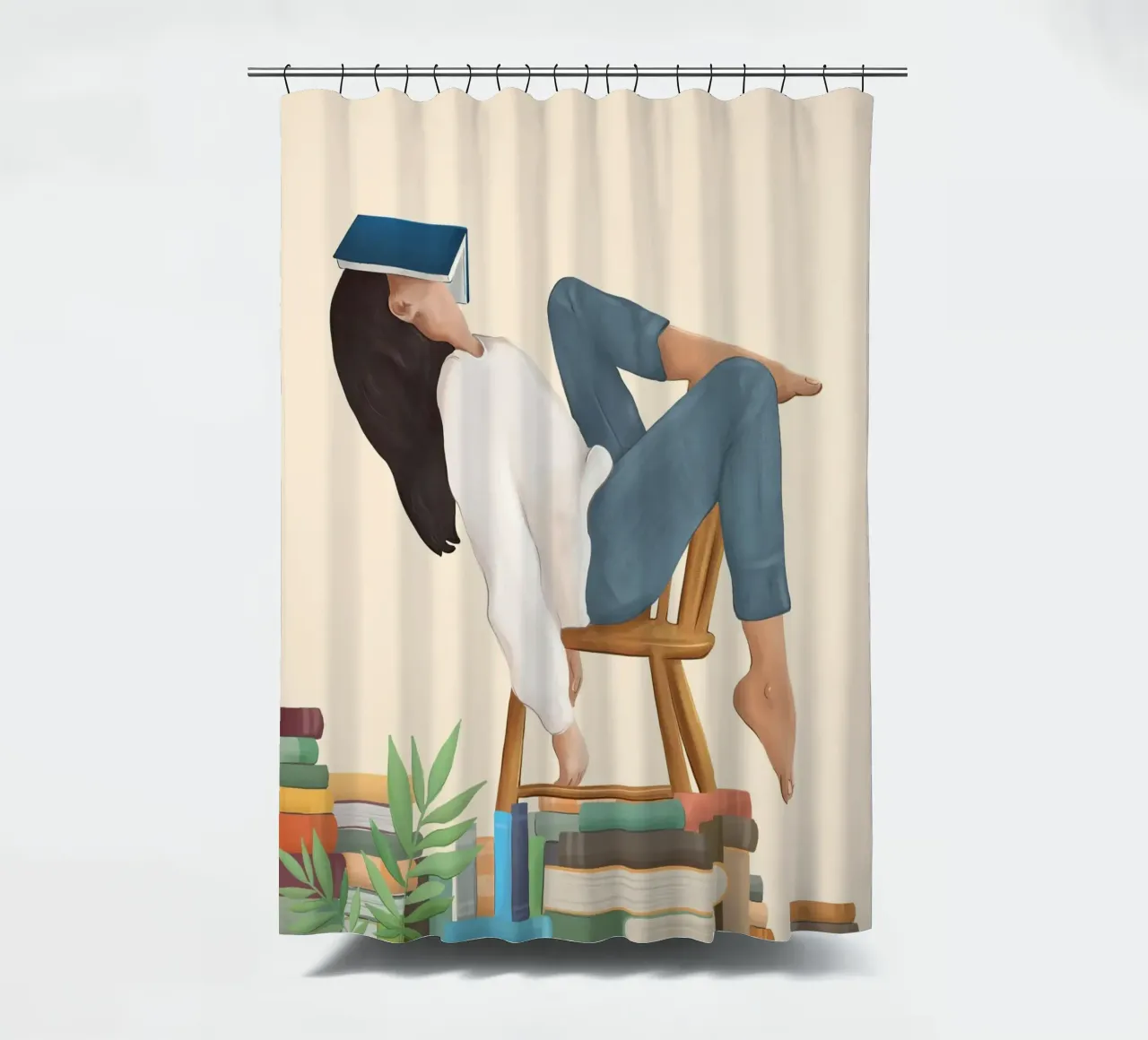 Lost in my books rideau de douche de Flow Line
