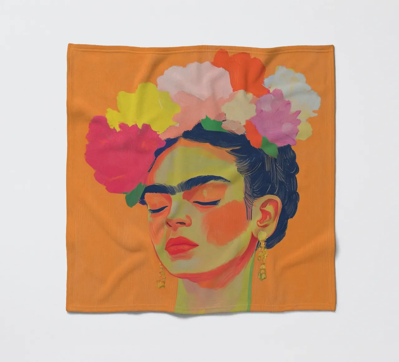 Frida popart Dots coperta in pile da Carinaprint