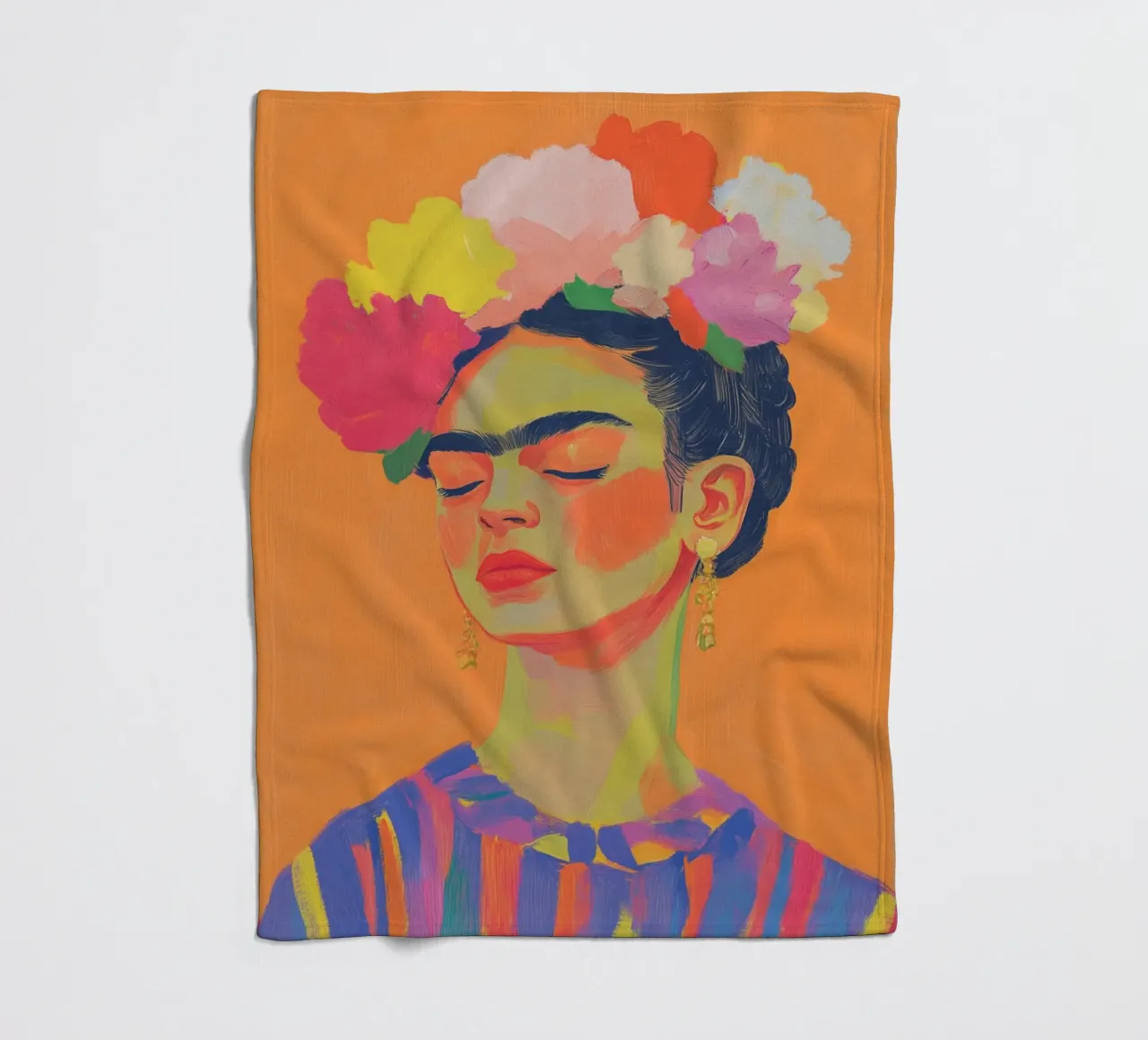 Frida popart Dots coperta in pile da Carinaprint