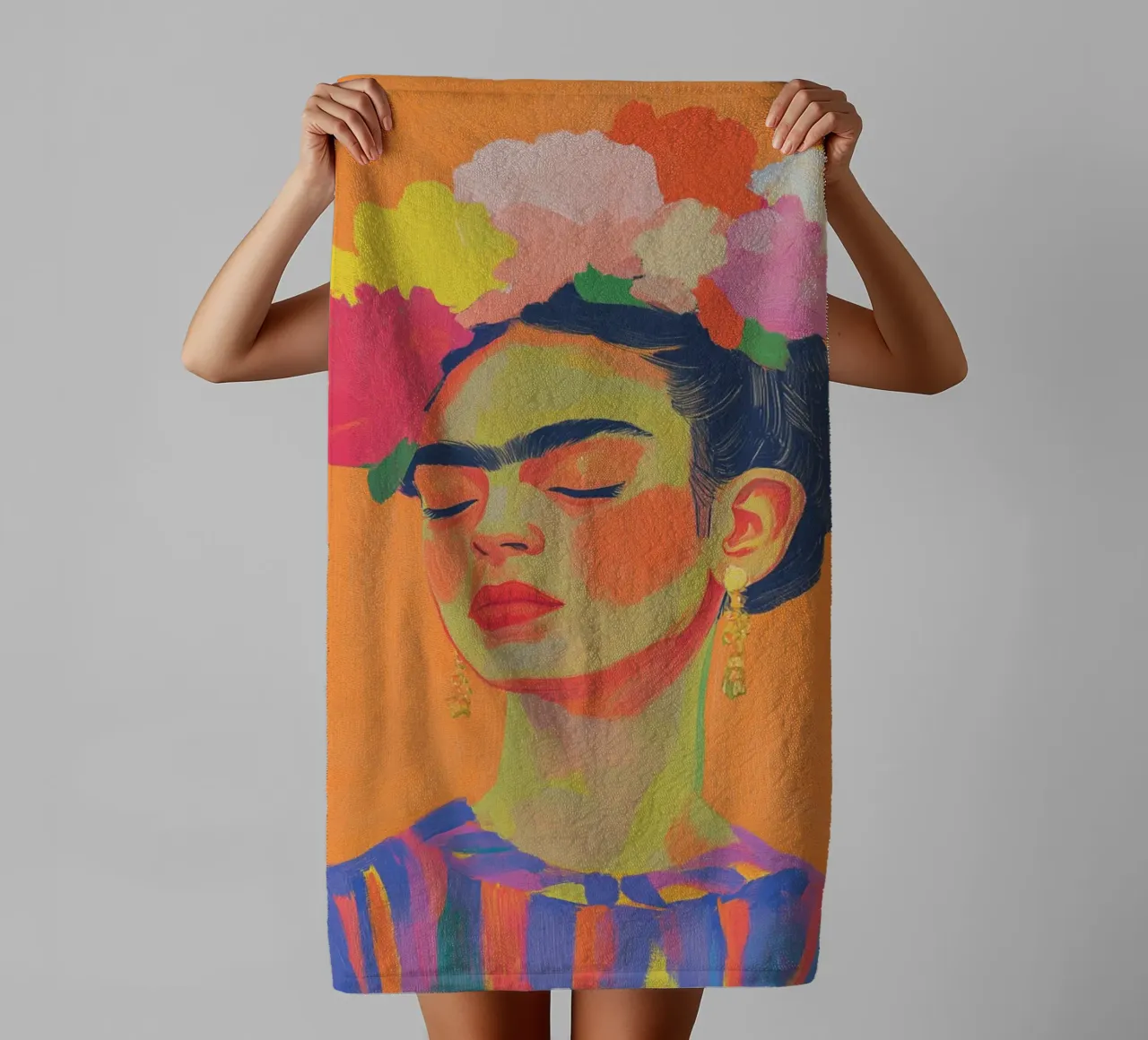Frida popart Dots asciugamano da bagno da Carinaprint