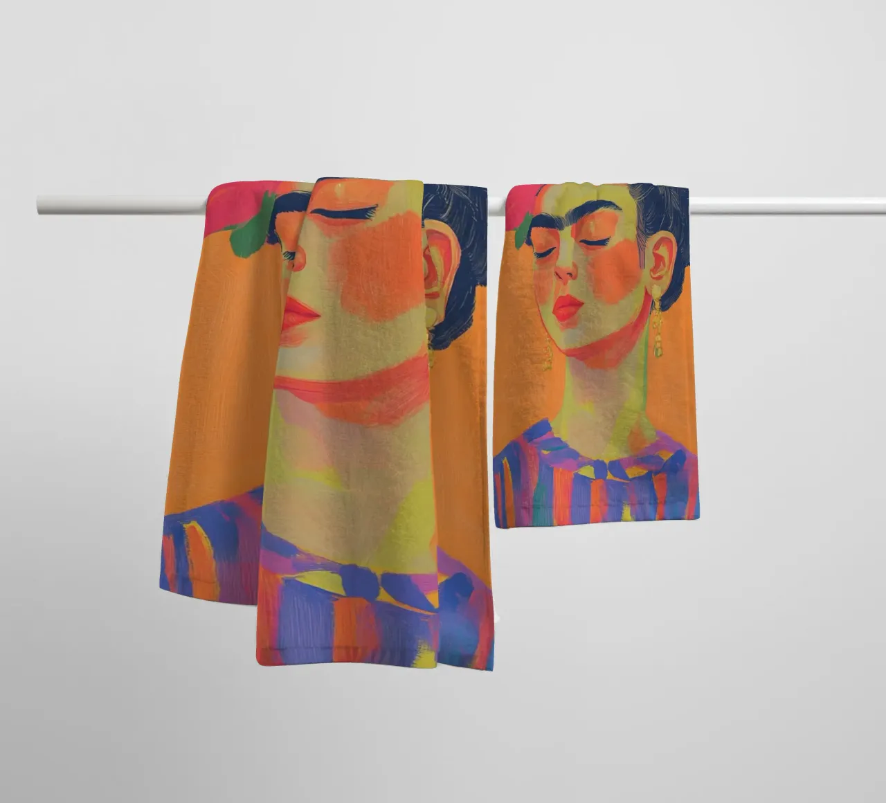Frida popart Dots asciugamano da bagno da Carinaprint