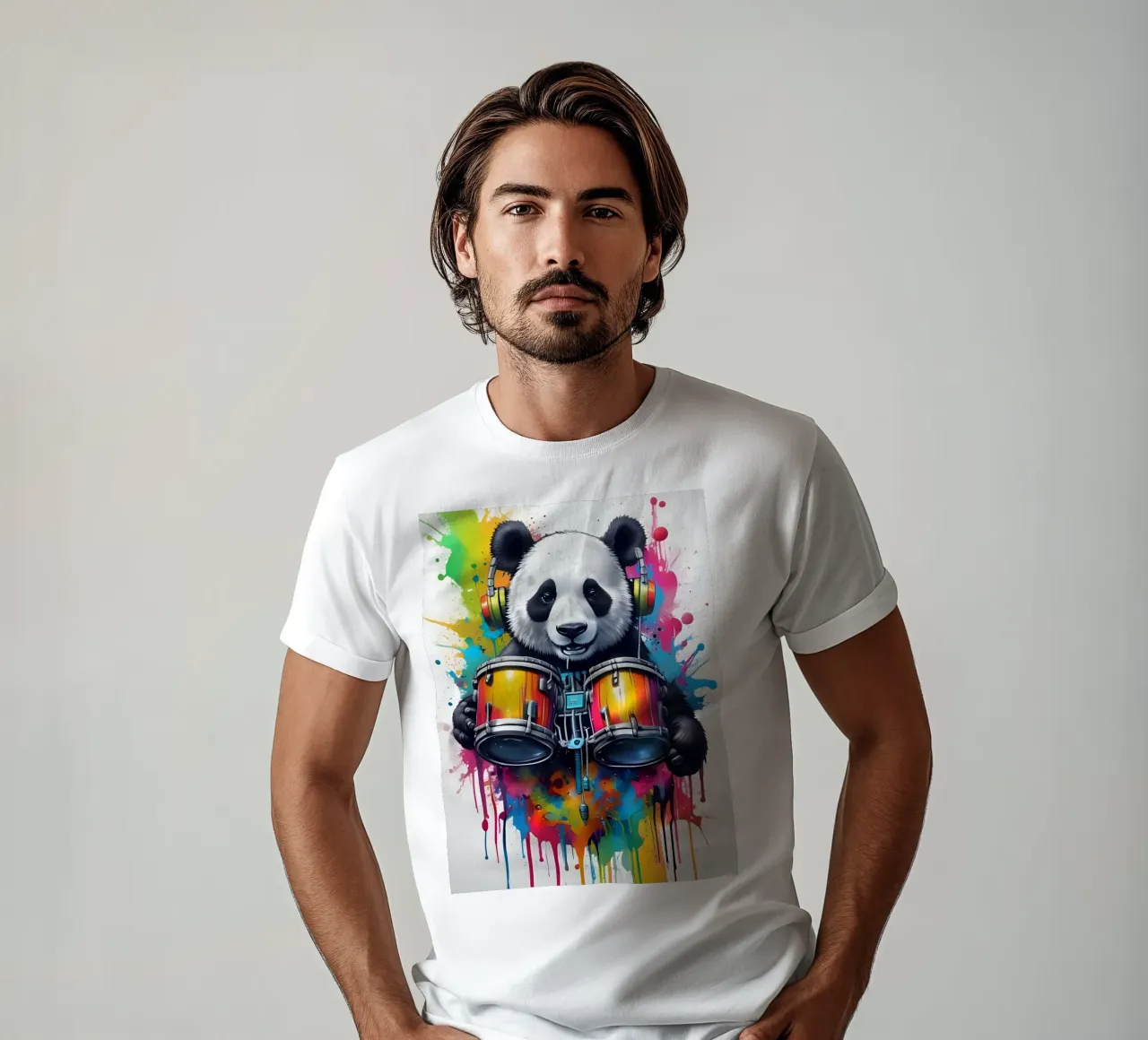 Panda und Schlagzeug T-Shirt von MakArena