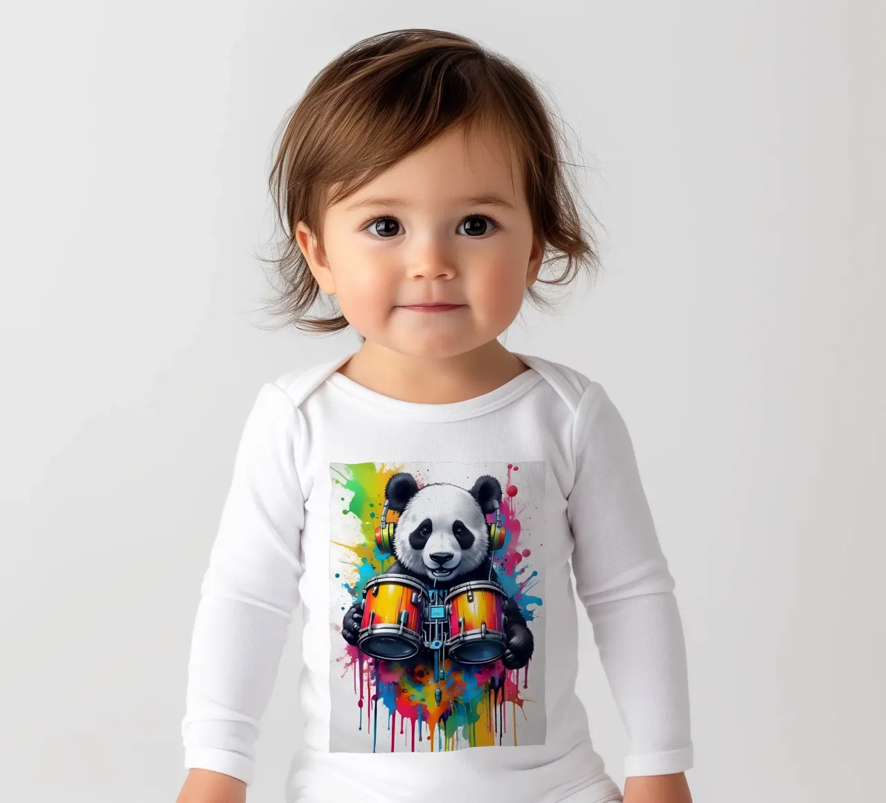Panda et tambours body manches longues de MakArena