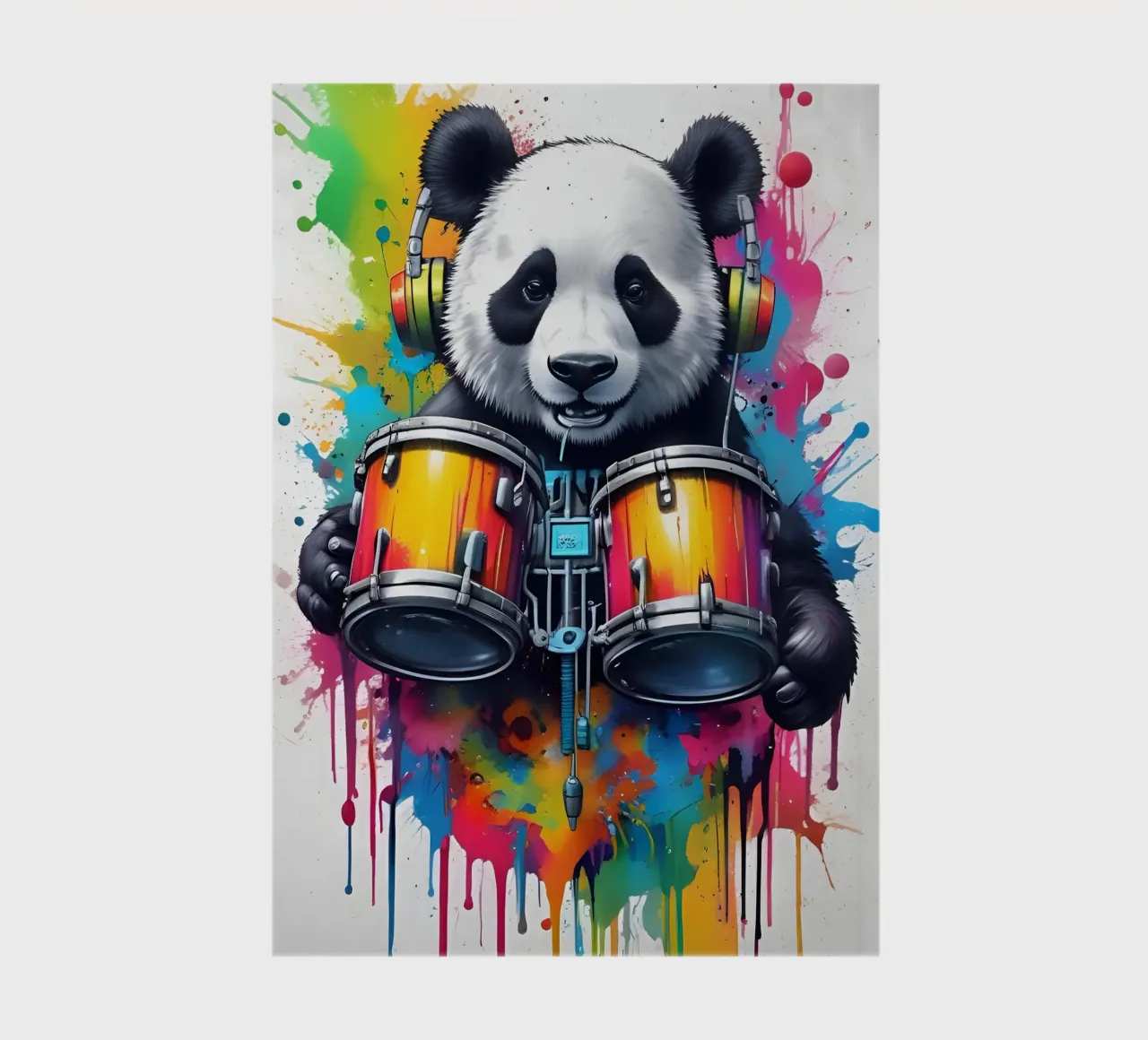 Panda and drums notebook by MakArena