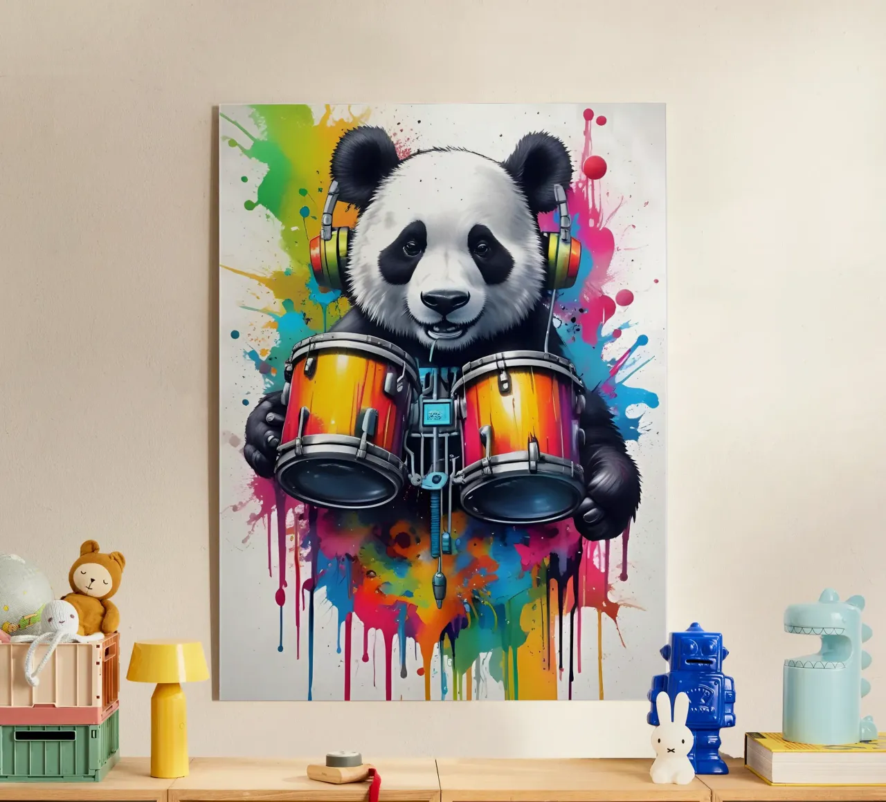 Panda e tamburi plexiglass da MakArena