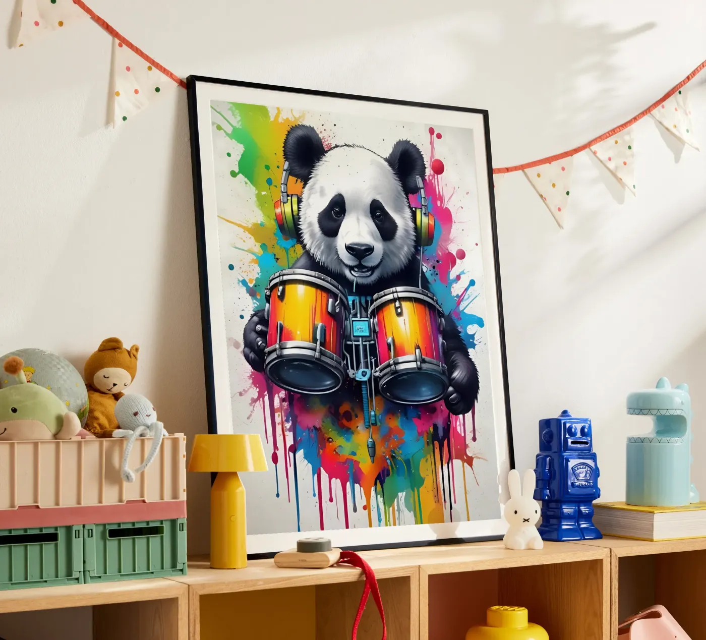 Panda and drums poster by MakArena