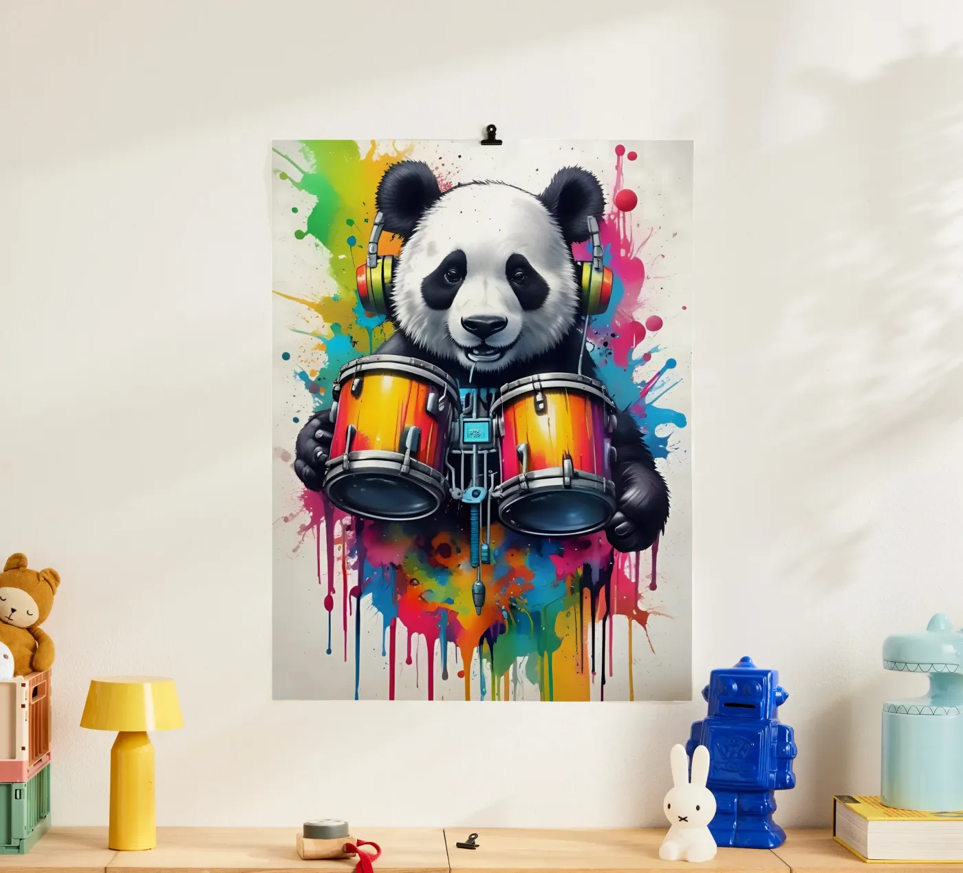 Panda and drums poster by MakArena