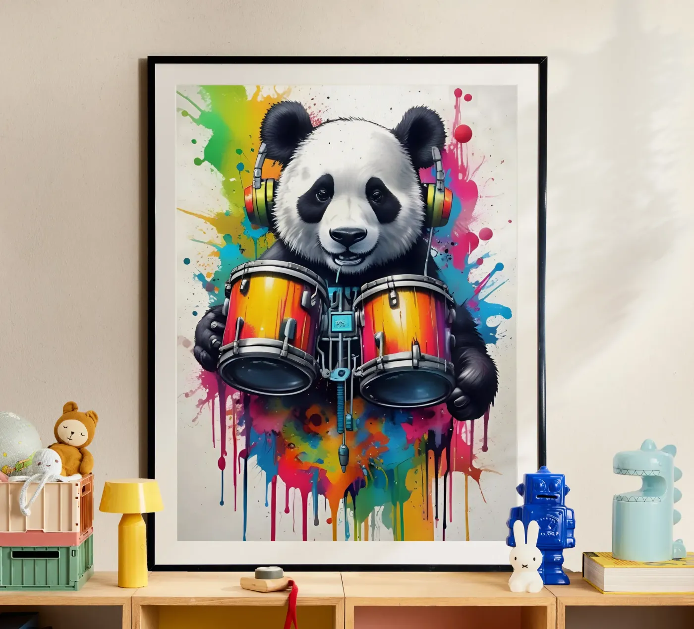 Panda and drums poster by MakArena