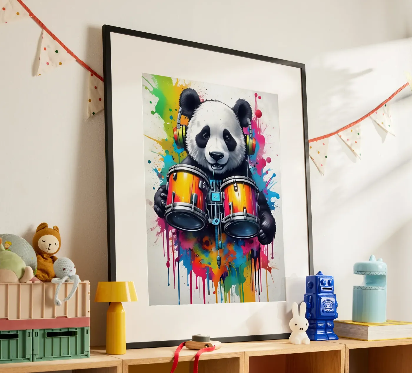 Panda and drums poster by MakArena