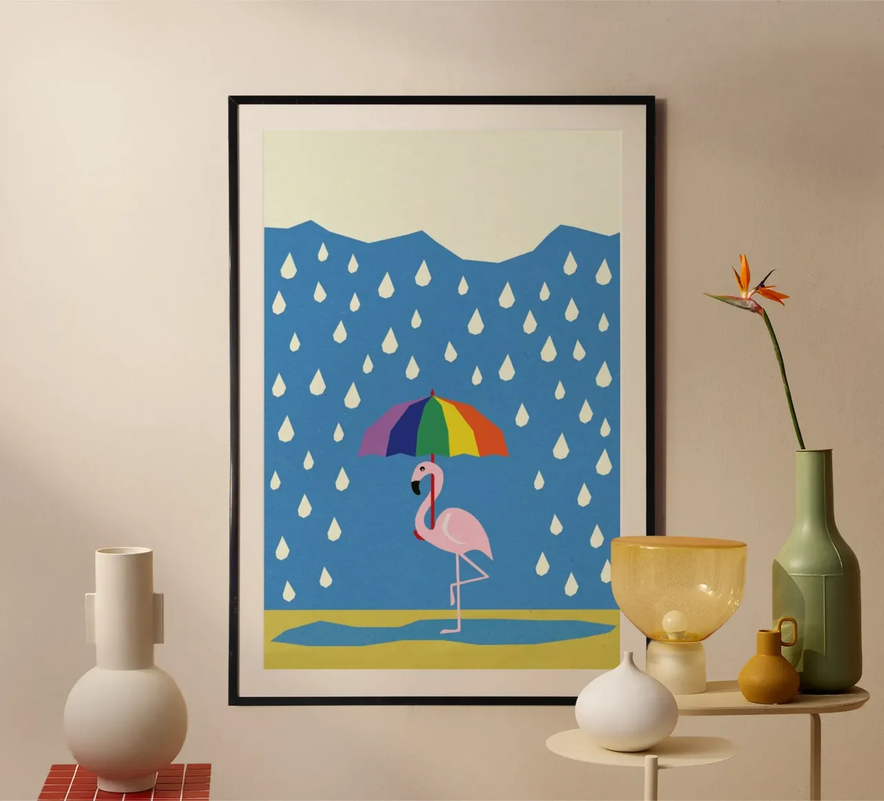 Flamingo de Umbrella carta hahnemühle da Rosi Feist