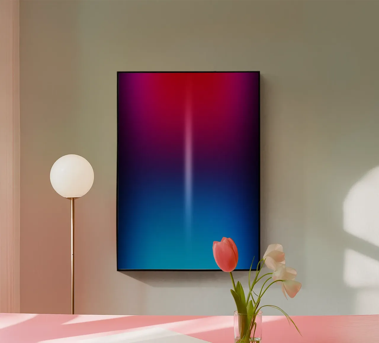 Gradient blue and red plexiglass da Flo Klein