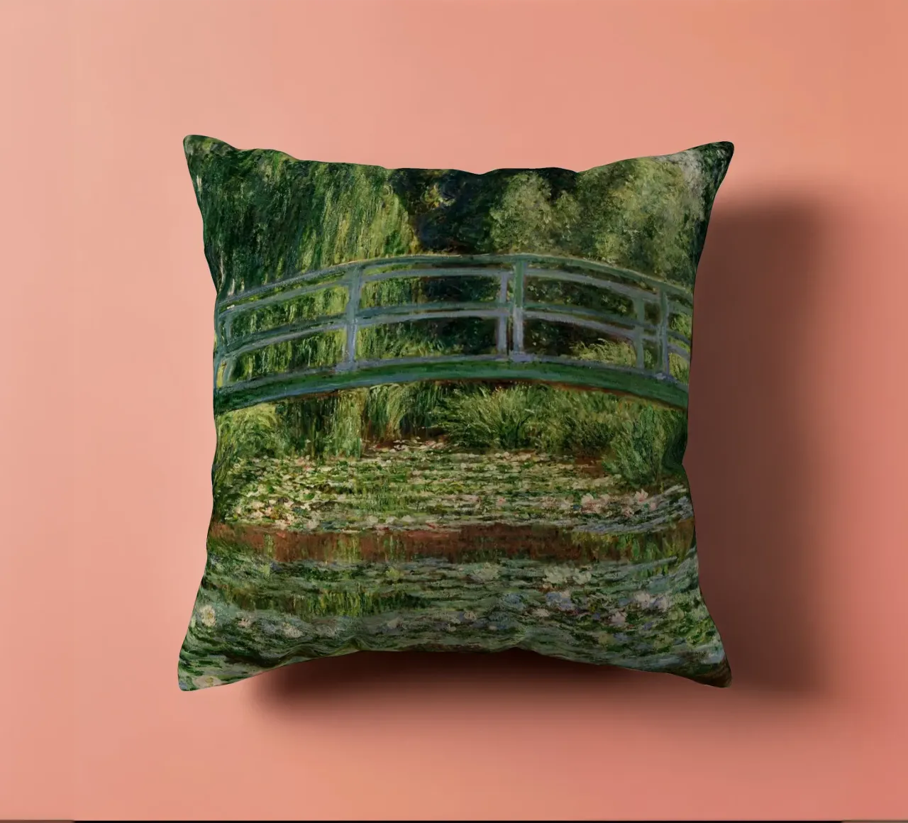Claude Monet - Ponte giapponese su uno stagno di ninfee cuscino da Old Masters