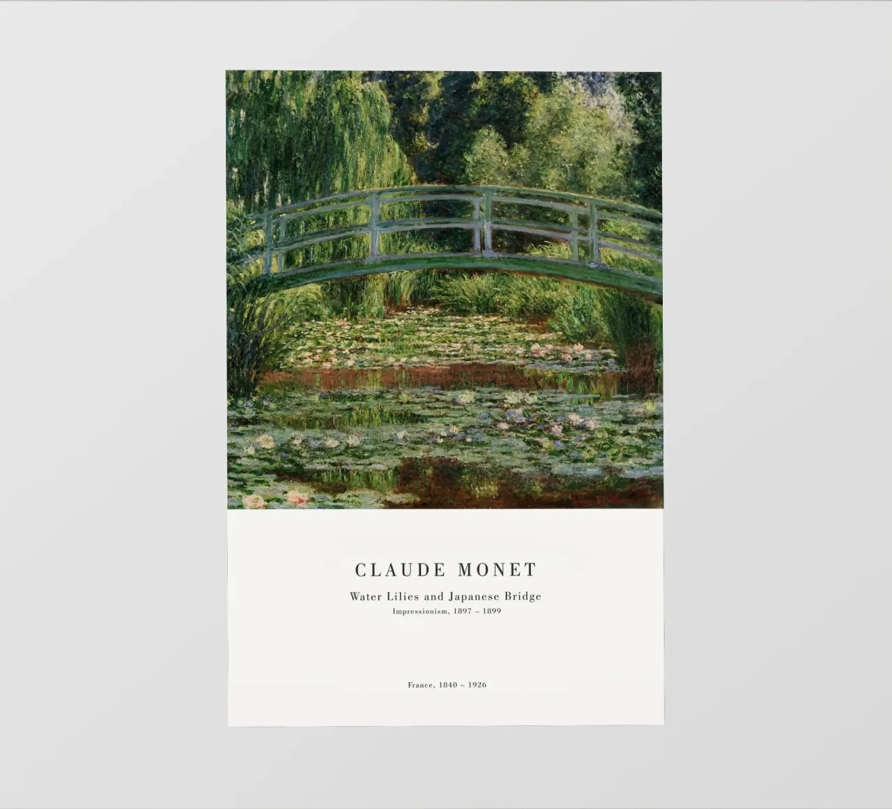 Claude Monet - Ponte giapponese su uno stagno di ninfee pellicola backlit da Old Masters