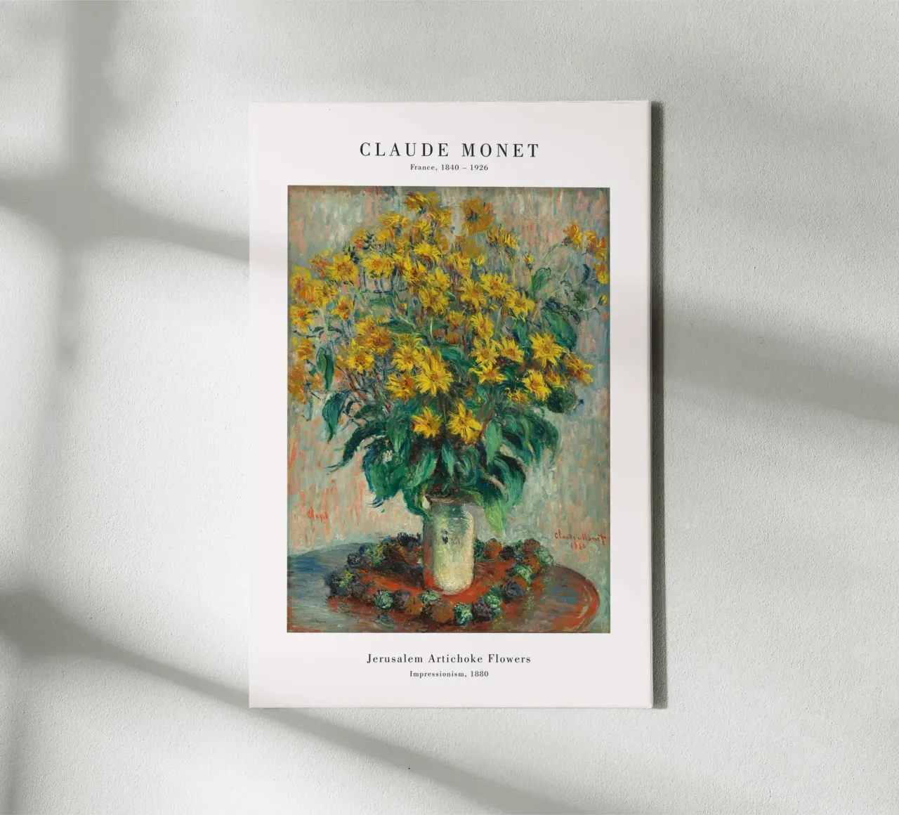 Claude Monet - Bloemen van aardpeer canvas met Baklijst van Old Masters