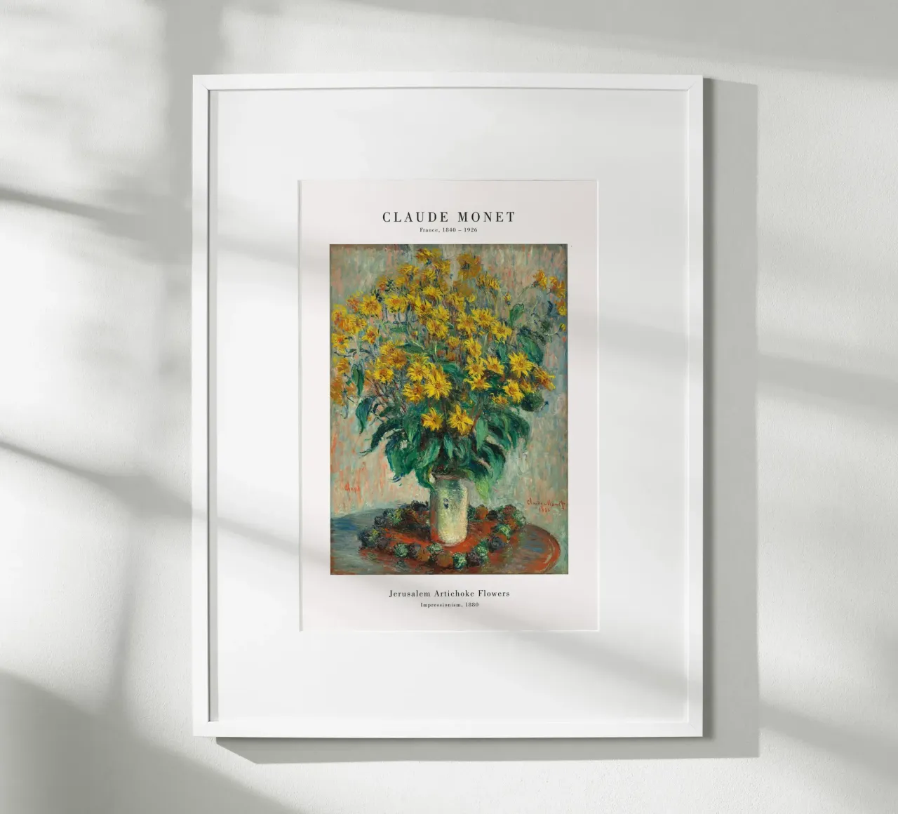 Claude Monet - Fiori di topinambur poster con telaio in plastica da Old Masters