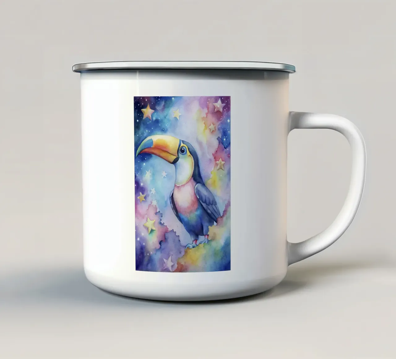 Tucano ad acquerello tazza in smalto da 🎁 ARTVI-SHOP