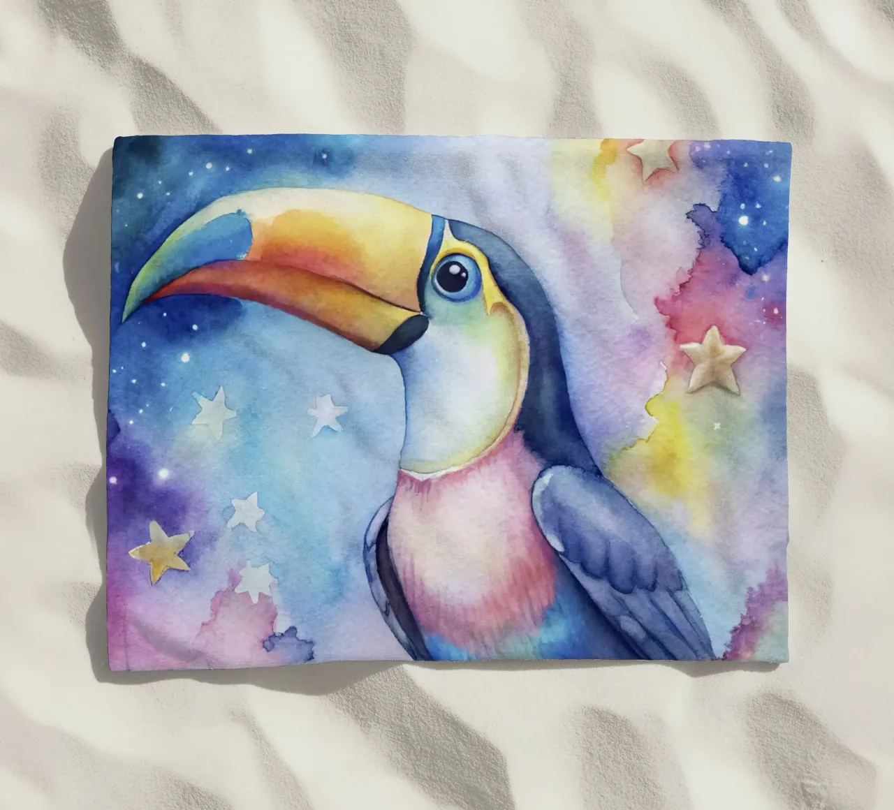 Tucano ad acquerello telo mare da 🎁 ARTVI-SHOP