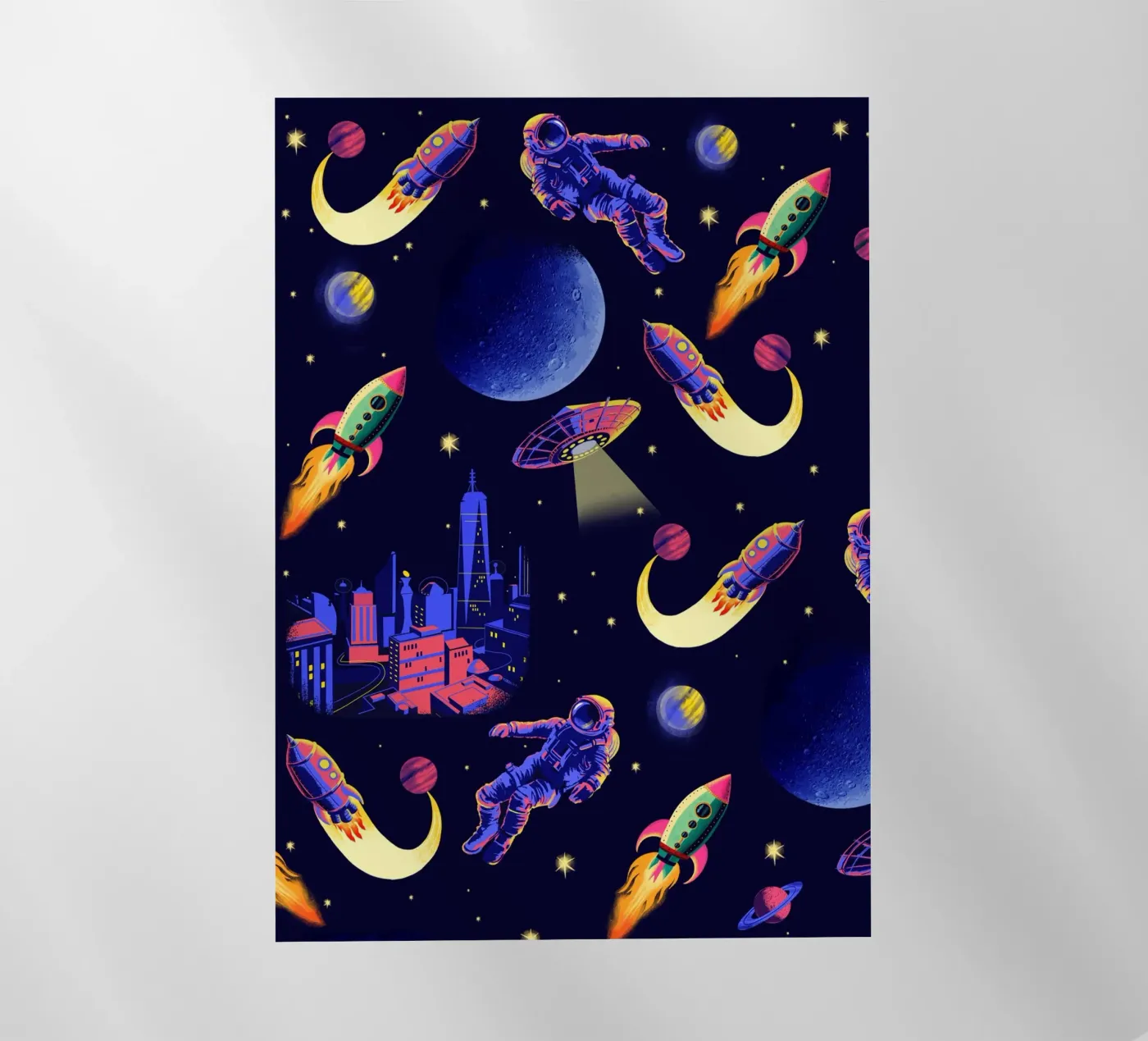 Motif de l'espace film rétro-éclairé de Rocket68