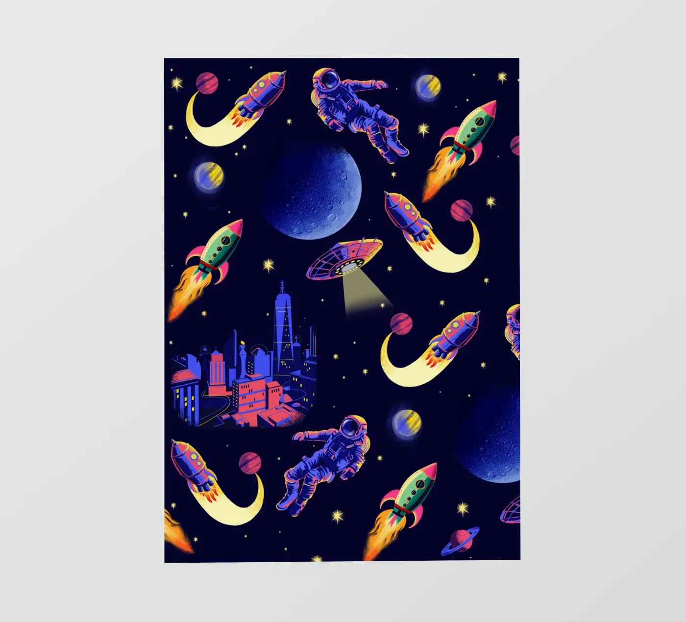 Motif de l'espace film rétro-éclairé de Rocket68