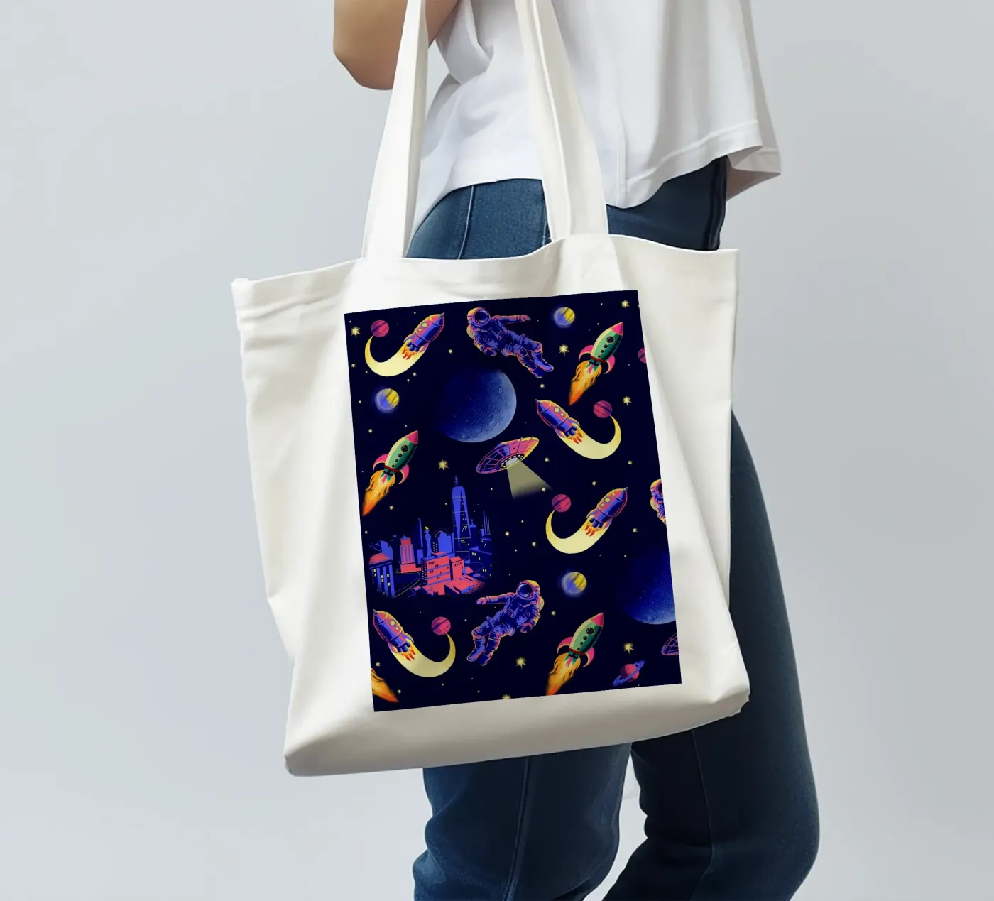 Modello spaziale borsa in juta da Rocket68