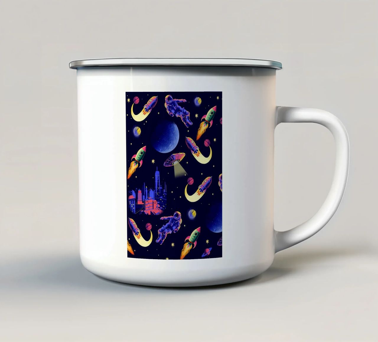Modello spaziale tazza in smalto da Rocket68