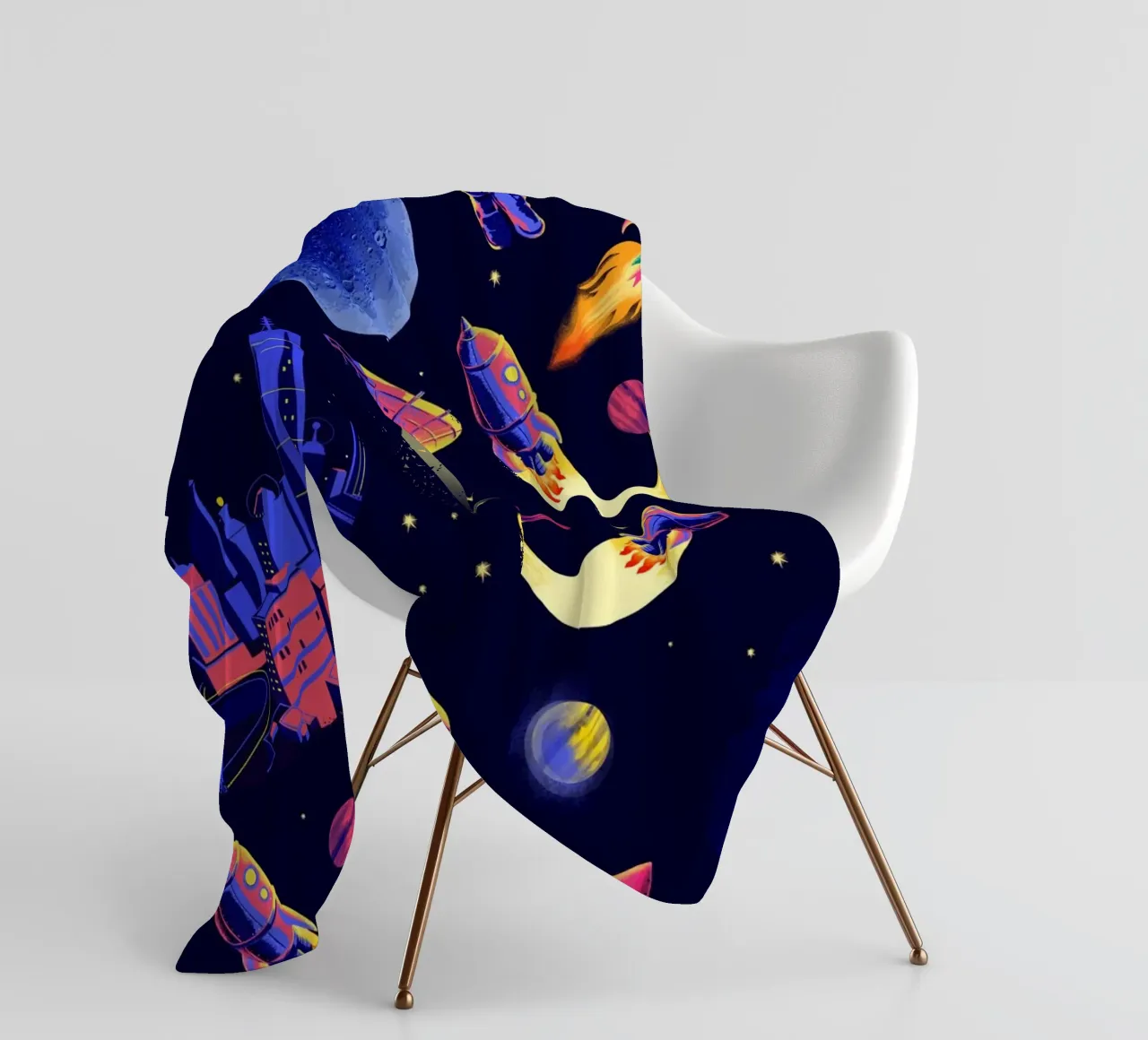 Space Pattern fleece blanket by Rocket68